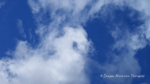 Dragon figures in the clouds with a channelled message.