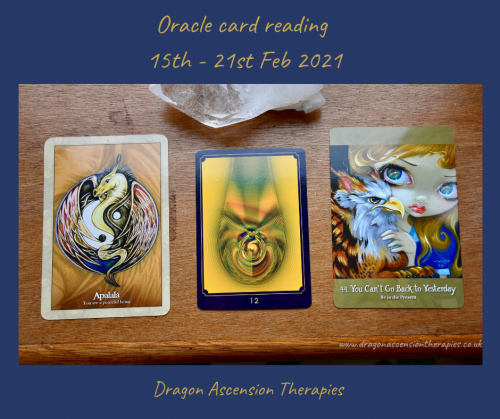 photo of cards drawn for 15th to 21st February 2021