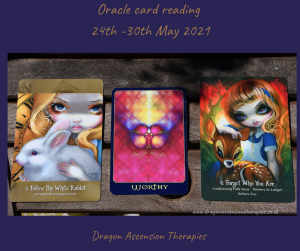 photo of cards drawn for oracle reading 24th to 30th May 2021