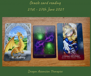 cards drawn for weekly reading 21st to 27th June 2021