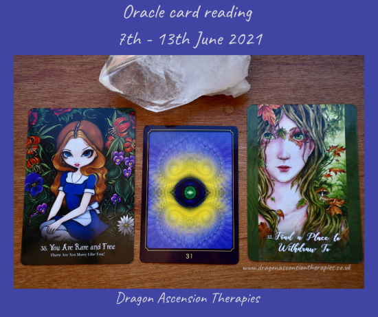 the three cards drawn for 6th to 13th June 2021